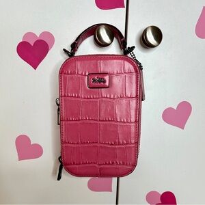 Coach croc embossed Alie leather crossbody camera bag